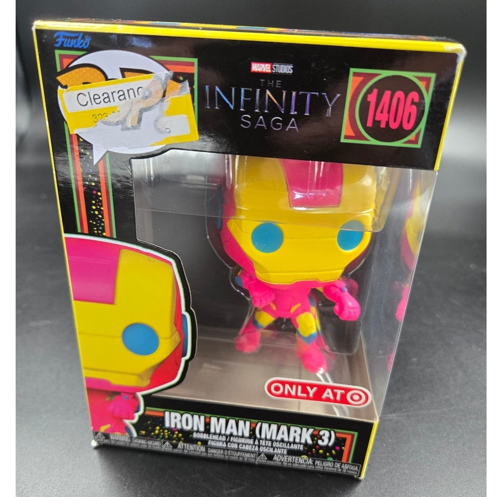 Funko Pop Marvel Infinity Saga Iron Man Mark 3 Blacklight 1406 Target Exclusive